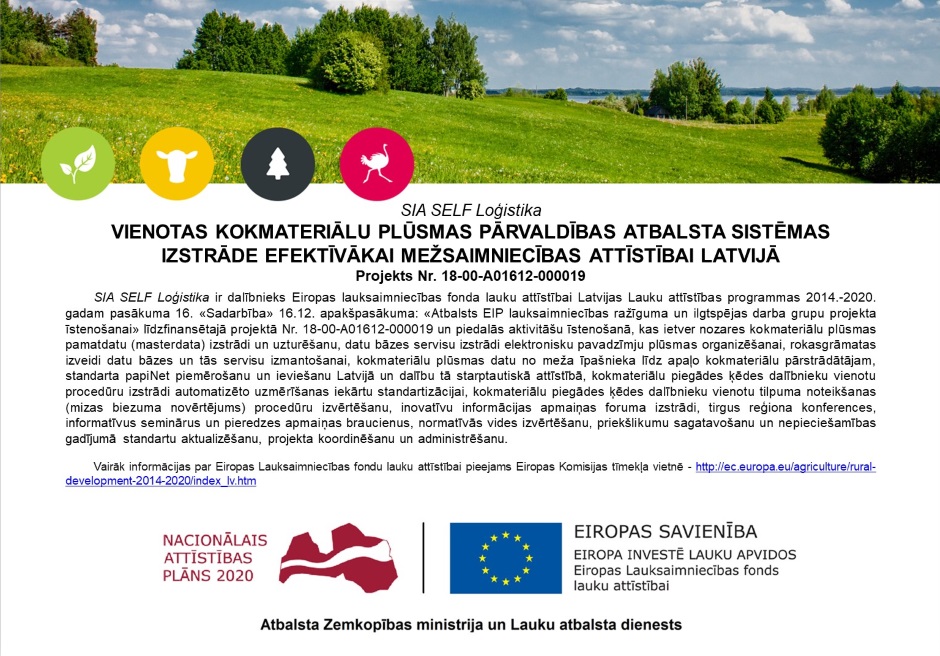 SIA SELF Loģistika — Vienotā kokmateriālu plūsmas pārvaldības atbalsta sistēma