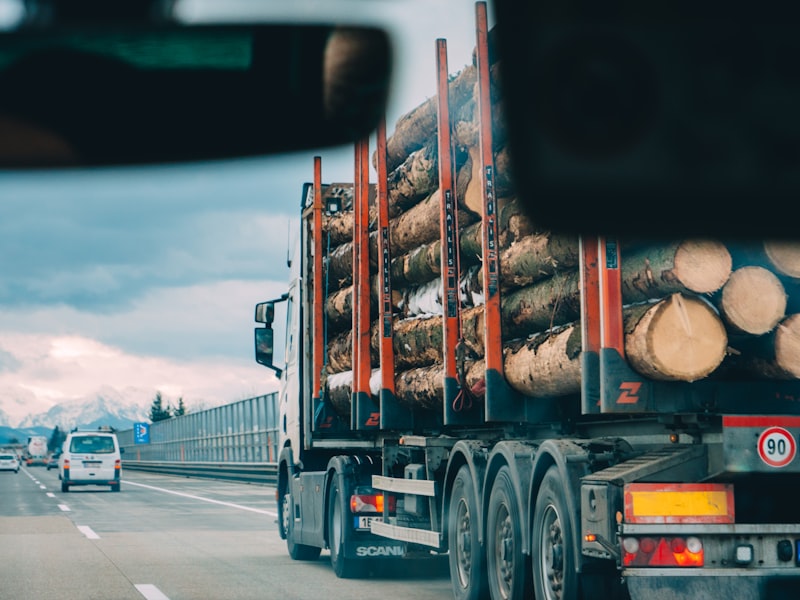 Timber transport truck